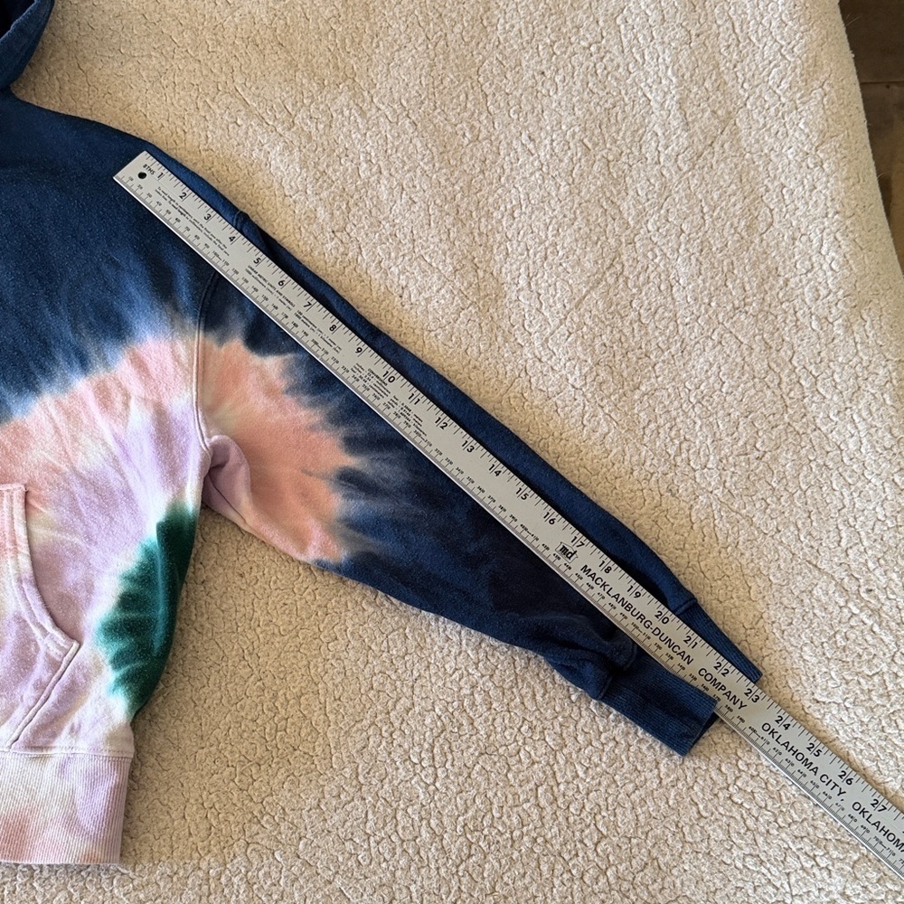 Wildfox Dark Blue Hoodie with Pink and Green Tie-Dye Small - Picture 5 of 8